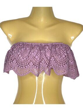 Victoria's Secret Lace Flounce Bandeau Bralette Violet Size S